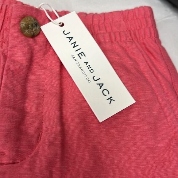Janie and Jack 100048903 Linen-Cotton Pull-On Short - pink coral size 12-18 m - Picture 5 of 13